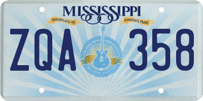 MS license plate ZQA358