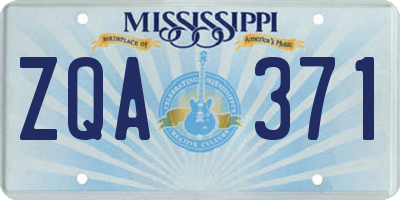 MS license plate ZQA371