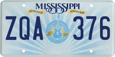 MS license plate ZQA376