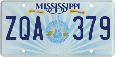 MS license plate ZQA379