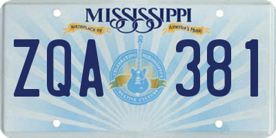 MS license plate ZQA381