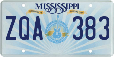 MS license plate ZQA383
