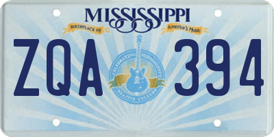 MS license plate ZQA394