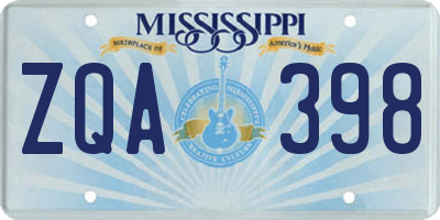 MS license plate ZQA398