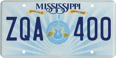 MS license plate ZQA400