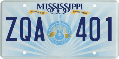 MS license plate ZQA401