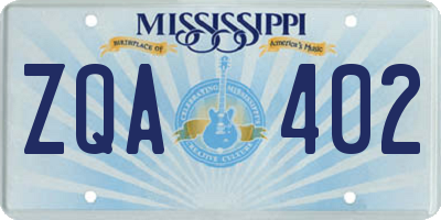 MS license plate ZQA402