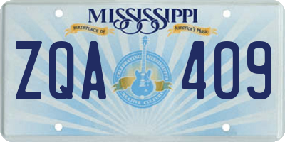 MS license plate ZQA409