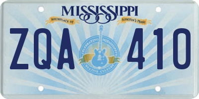 MS license plate ZQA410