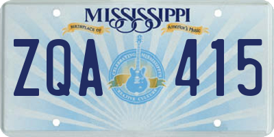 MS license plate ZQA415