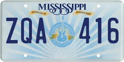 MS license plate ZQA416