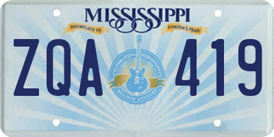 MS license plate ZQA419