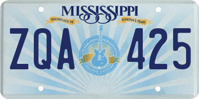 MS license plate ZQA425