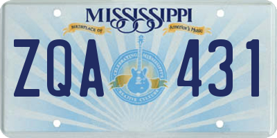 MS license plate ZQA431