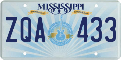 MS license plate ZQA433
