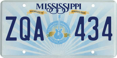 MS license plate ZQA434