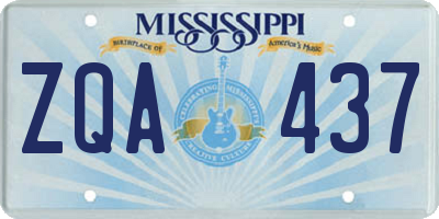 MS license plate ZQA437