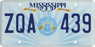 MS license plate ZQA439