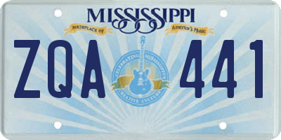 MS license plate ZQA441