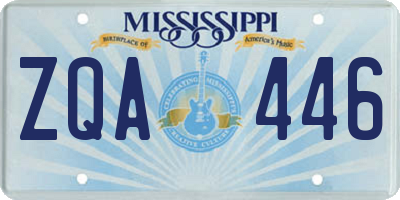 MS license plate ZQA446