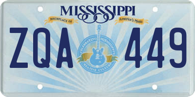 MS license plate ZQA449
