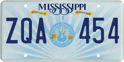 MS license plate ZQA454