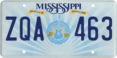 MS license plate ZQA463