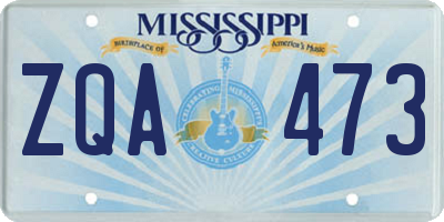 MS license plate ZQA473