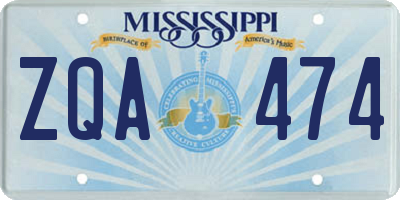 MS license plate ZQA474