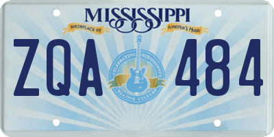 MS license plate ZQA484