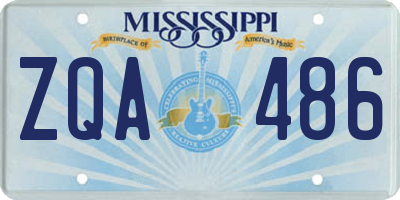 MS license plate ZQA486