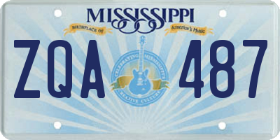 MS license plate ZQA487