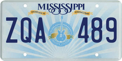 MS license plate ZQA489