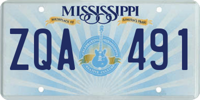 MS license plate ZQA491