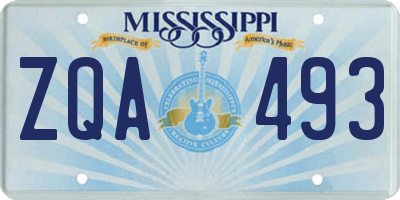 MS license plate ZQA493