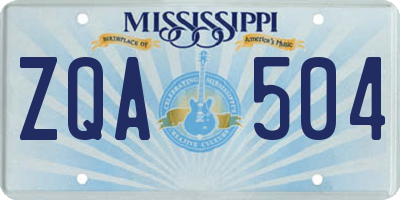 MS license plate ZQA504