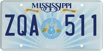 MS license plate ZQA511