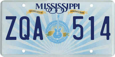 MS license plate ZQA514