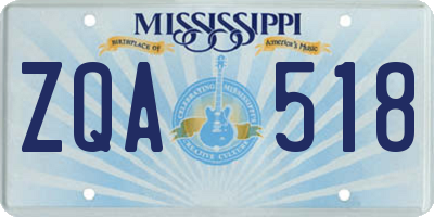 MS license plate ZQA518