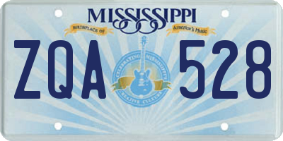 MS license plate ZQA528