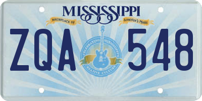 MS license plate ZQA548