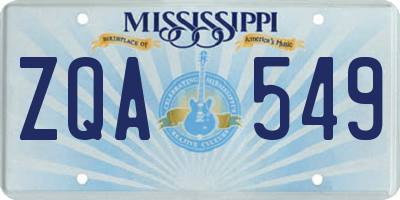 MS license plate ZQA549