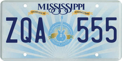 MS license plate ZQA555