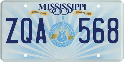 MS license plate ZQA568