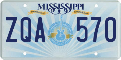 MS license plate ZQA570