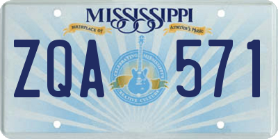 MS license plate ZQA571