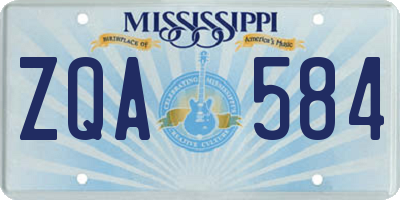 MS license plate ZQA584