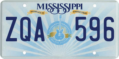 MS license plate ZQA596