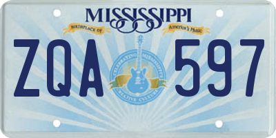 MS license plate ZQA597