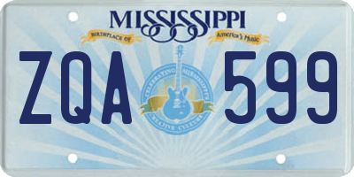 MS license plate ZQA599
